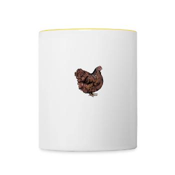 Brahma Hühner I Chicken Geflügel Motiv für - Tasse zweifarbig - Weiß/Gelb - Vorne
