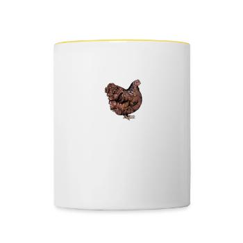Brahma Hühner I Chicken Geflügel Motiv für - Tasse zweifarbig - Weiß/Gelb - Vorne