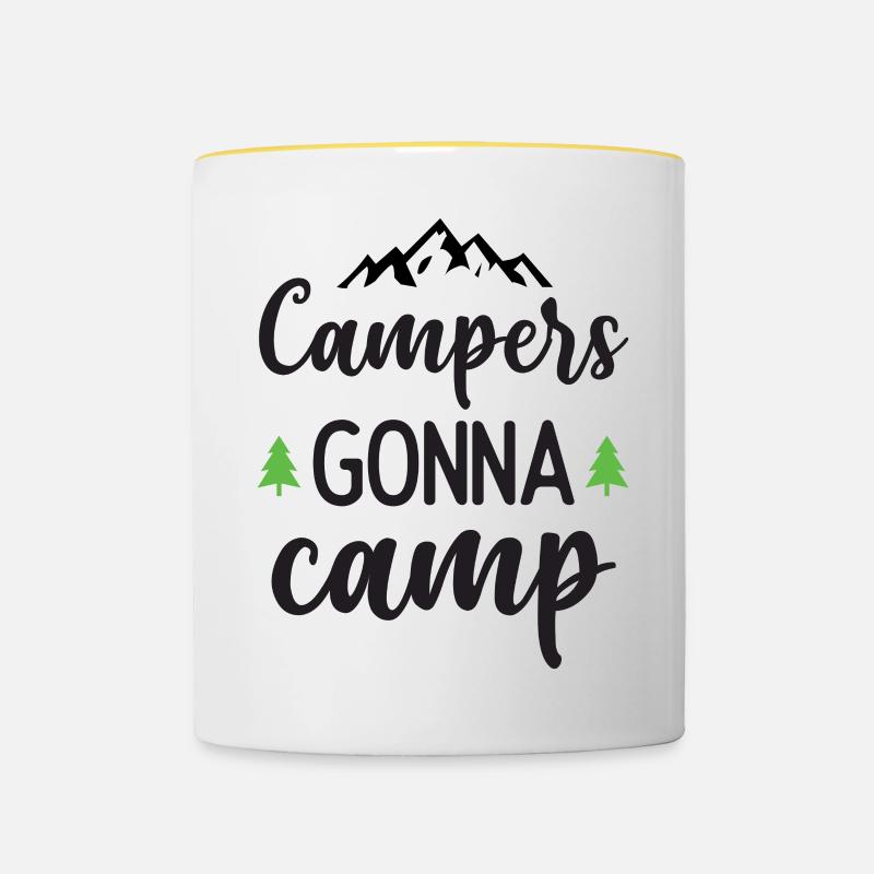Campers Gonna Camp - Contrasting Mug - white/yellow