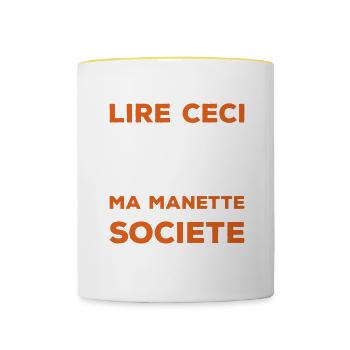 Ceci On M'a Forcé À Poser Ma Manette Et À Revenir - Mug contrasté - blanc/jaune - Devant