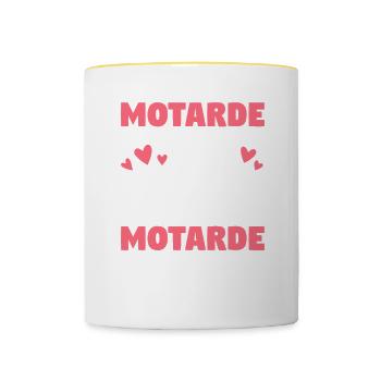 Motarde Un Jour Motarde Toujours Moto - Mug contrasté - blanc/jaune - Devant