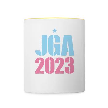 Jga 2023 Junggesellenabschied - Tasse zweifarbig - Weiß/Gelb - Vorne