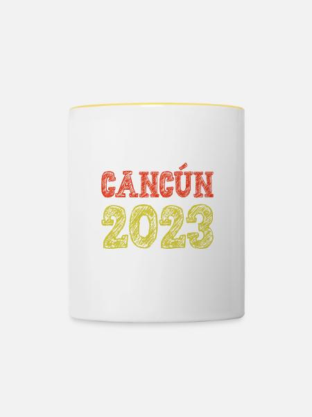 Cancun 2023 - Tasse zweifarbig - Weiß/Gelb