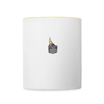 Nymphensittich I Papagei Kakadu Motiv für Vogel - Tasse zweifarbig - Weiß/Gelb - Vorne