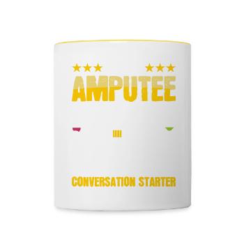 Ich Bin Ein Amputierter Bein Arm Prothese Beined - Tasse zweifarbig - Weiß/Gelb - Vorne