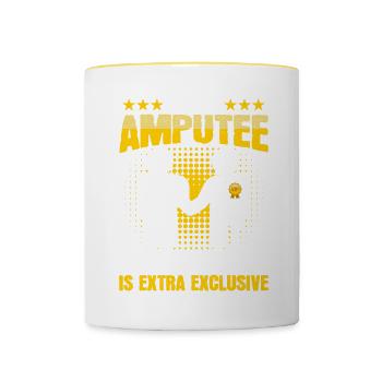 Amputierter Handschlag Bein-arm-prothese Mit - Tasse zweifarbig - Weiß/Gelb - Vorne