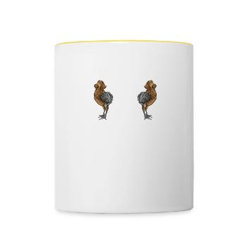 Araucana Hühner I Hühnerrasse Huhn Motiv für - Tasse zweifarbig - Weiß/Gelb - Vorne