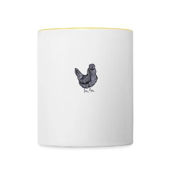 Araucana Hühner I Hühnerrasse Huhn Motiv für - Tasse zweifarbig - Weiß/Gelb - Vorne