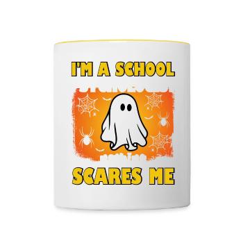Je suis psychologue scolaire psychologie - Mug contrasté - blanc/jaune - Devant