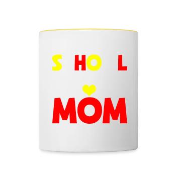 School Psychologist Mama Psychology Teacher Students - Contrasting Mug - white/yellow - Front