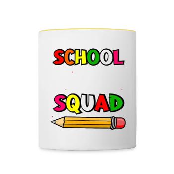 School Psychologist Squad Psychology Teacher Students - Contrasting Mug - white/yellow - Front