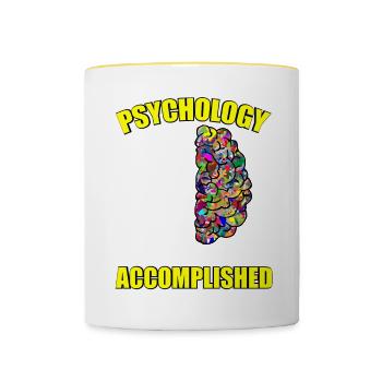 Psychology School Psychologist Student Graphics - Contrasting Mug - white/yellow - Front