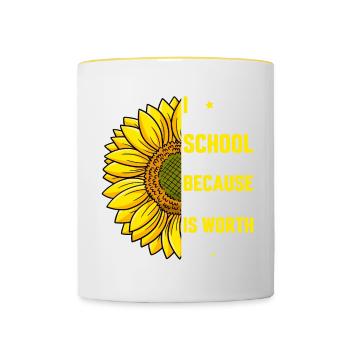 Devenu psychologue scolaire Professeur de psychologie Graphique - Mug contrasté - blanc/jaune - Devant