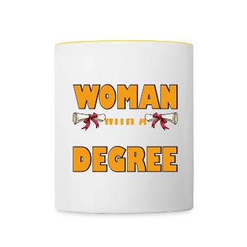 Femme diplômée en psychologie Psychologue scolaire - Mug contrasté - blanc/jaune - Devant