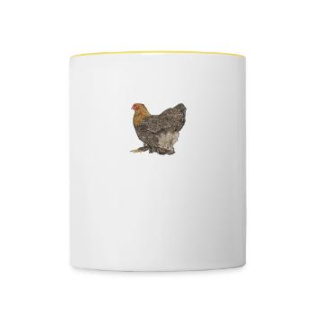 Brahma Hühner I Chicken Geflügel Motiv für - Tasse zweifarbig - Weiß/Gelb - Vorne