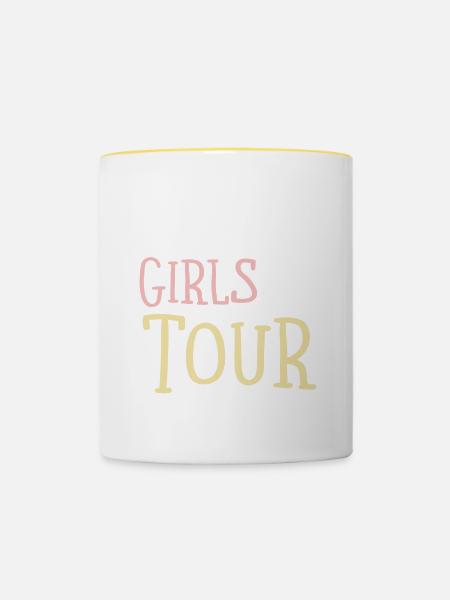 Malle Girls Tour - Tasse zweifarbig - Weiß/Gelb