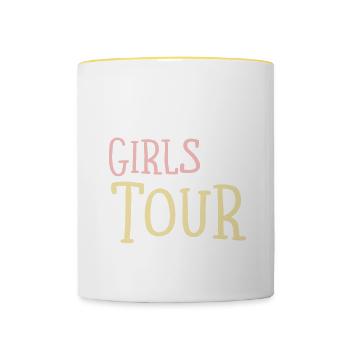 Tournée des filles de Norvège - Mug contrasté - blanc/jaune - Devant