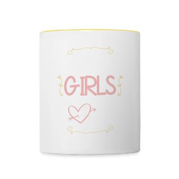 Tournée des filles en Croatie - Mug contrasté - blanc/jaune - Devant