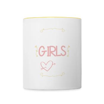 Lloret De Mar Girls Tour - Mug contrasté - blanc/jaune - Devant