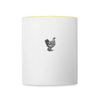 Brahma Hühner I Chicken Geflügel Motiv für - Tasse zweifarbig - Weiß/Gelb - Vorne