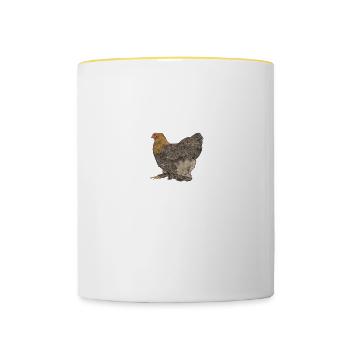 Brahma Hühner I Chicken Geflügel Motiv für - Tasse zweifarbig - Weiß/Gelb - Vorne