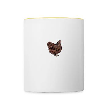 Brahma Hühner I Chicken Geflügel Motiv für - Tasse zweifarbig - Weiß/Gelb - Vorne
