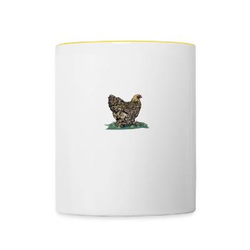 Brahma Hühner I Chicken Geflügel Motiv für - Tasse zweifarbig - Weiß/Gelb - Vorne
