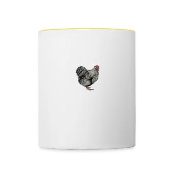Brahma Hühner I Chicken Geflügel Motiv für - Tasse zweifarbig - Weiß/Gelb - Vorne