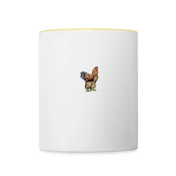 Brahma Hühner I Chicken Geflügel Motiv für - Tasse zweifarbig - Weiß/Gelb - Vorne