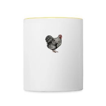 Brahma Hühner I Chicken Geflügel Motiv für - Tasse zweifarbig - Weiß/Gelb - Vorne