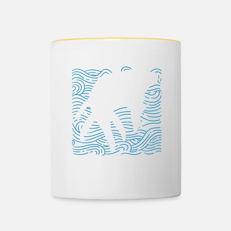 Mosasaurus Dinosaur - Tasse zweifarbig - Weiß/Gelb
