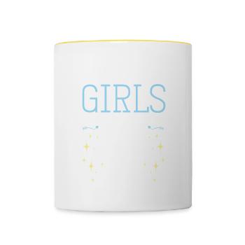 Tournée des filles en Croatie - Mug contrasté - blanc/jaune - Devant