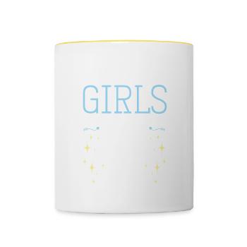Tournée des filles en Norvège - Mug contrasté - blanc/jaune - Devant