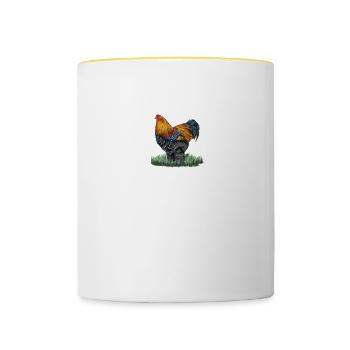 Brahma Hühner I Chicken Geflügel Motiv für - Tasse zweifarbig - Weiß/Gelb - Vorne