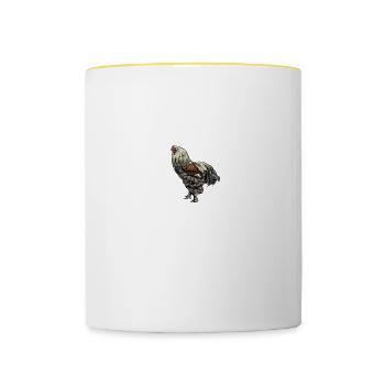 Brahma Hühner I Chicken Geflügel Motiv für - Tasse zweifarbig - Weiß/Gelb - Vorne