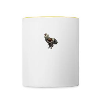 Brahma Hühner I Chicken Geflügel Motiv für - Tasse zweifarbig - Weiß/Gelb - Vorne