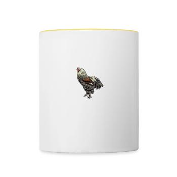 Brahma Hühner I Chicken Geflügel Motiv für - Tasse zweifarbig - Weiß/Gelb - Vorne