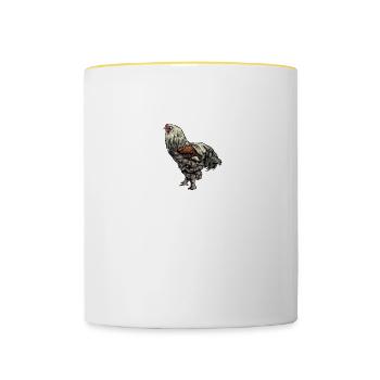 Brahma Hühner I Chicken Geflügel Motiv für - Tasse zweifarbig - Weiß/Gelb - Vorne