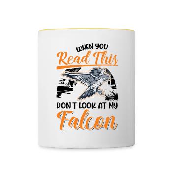 Falke Falkner Turmfalke Falknerei Falkner - Tasse zweifarbig - Weiß/Gelb - Vorne