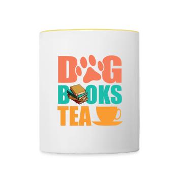 Dog Books Tea Chai Drinker Tea Lovers Chai - Contrasting Mug - white/yellow - Front