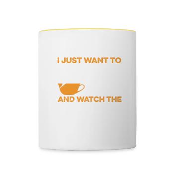 Sip Tea Watch Birds Chai Drinker Tea Lovers - Contrasting Mug - white/yellow - Front