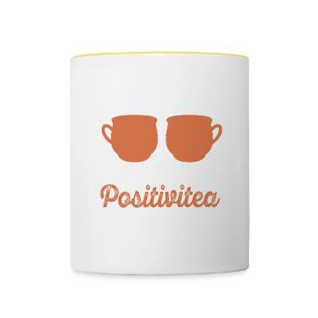 Positivitea Chai Drinker Tea Lovers Chai Tea - Contrasting Mug - white/yellow - Front