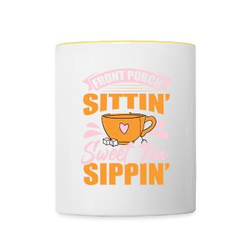 Sweet Tea Sippin Chai Drinker Tea Lovers Chai - Contrasting Mug - white/yellow - Front