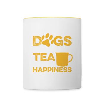 Dogs and Tea Chai Drinkers Tea Lovers Chai Tea - Contrasting Mug - white/yellow - Front