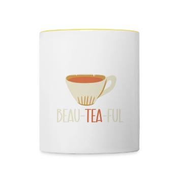 Beauteaful Chai Drinkers Tea Lovers Chai Tea - Contrasting Mug - white/yellow - Front