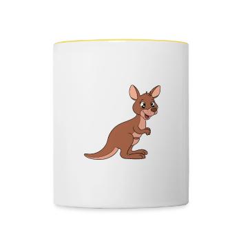 Wallaby Better Than Therapy - Tasse zweifarbig - Weiß/Gelb - Vorne