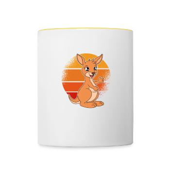 Wallaby Better Than Therapy - Contrasting Mug - white/yellow - Front