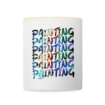 Maler Zeichner für Künstler - Tasse zweifarbig - Weiß/Gelb - Vorne