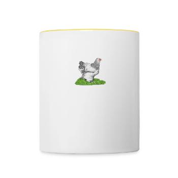 Brahma Hühner I Chicken Geflügel Motiv für - Tasse zweifarbig - Weiß/Gelb - Vorne
