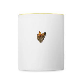Brahma Hühner I Chicken Geflügel Motiv für - Tasse zweifarbig - Weiß/Gelb - Vorne